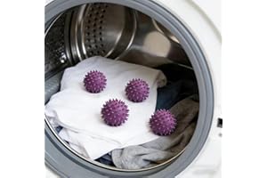 Laundry Dryer Balls 4 Pcs Reusable Anti Static Laundry Balls Washing Machine Fabric Softener Balls for Pet Hair Removal and T