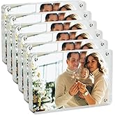 MOJMBSBY Magnetic Picture Frames for Refrigerator 4x6, 6 Pack Double-Sided Frames Clear Refrigerator Magnetic Frame, 4x6 Acrylic Picture Frame No Residue Picture Frame Desktop Display Gift Ideal