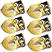 TecUnite 14 Pieces Unisex Retro Half Masquerade Masks Face Mask Venetian Mask for Fancy Dress Costume Party (Gold and Black)