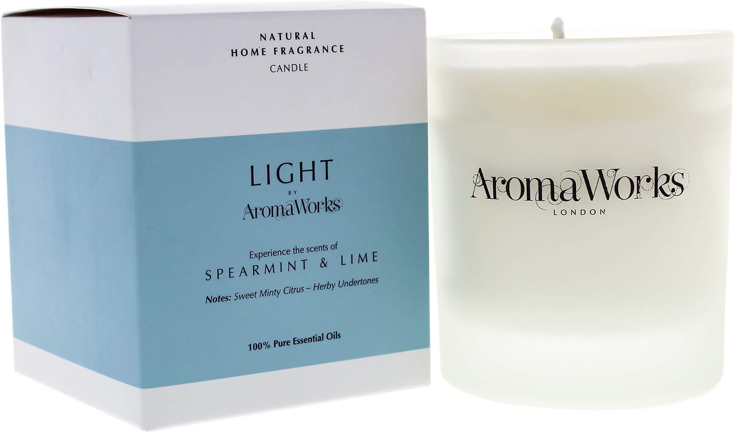 Aromaworks - Light Candle - Spearmint and Lime - Natural Home Fragrance - Sweet Minty Citrus - Herby Undertones - 100% Pure Essential Oils - Lavender - Bergamot - De-stress - Relax - 7.76 oz - Image 4