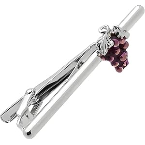 Grape Cluster Tie Clip Tie Bar - Silver, Gold