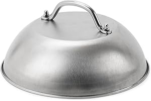 ZBXFCSH Compatible with Blackstone 5555 Stainless Steel 9" Griddle Melting Cheese Dome - Commercial Grade Stainless Steel Basting and Steaming Cover- Best for Use in Flat Top Grills, 0.6mm Thickness