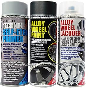 spray paint clear gun metal lacquer wheel grey alloy technik tech professional refurbishment gloss self primer etch pack