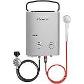 CAMPLUX 1.32 GPM Tankless Water Heater Portable, 5L Outdoor Propane Water Heater for Camping Trip with Overheating Protection