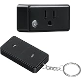 TREEWELL Remote Control Outlet, 200FT Long Range Remote Light Switch, Black | Mini Electrical Outlet Plug, 15A/1875W High-Power for Lamps, Lights, Household Appliances, ETL &amp; FCC Listed, Pre-Programmed