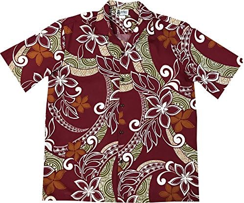 Classic Plumeria Tribal Aloha Shirt