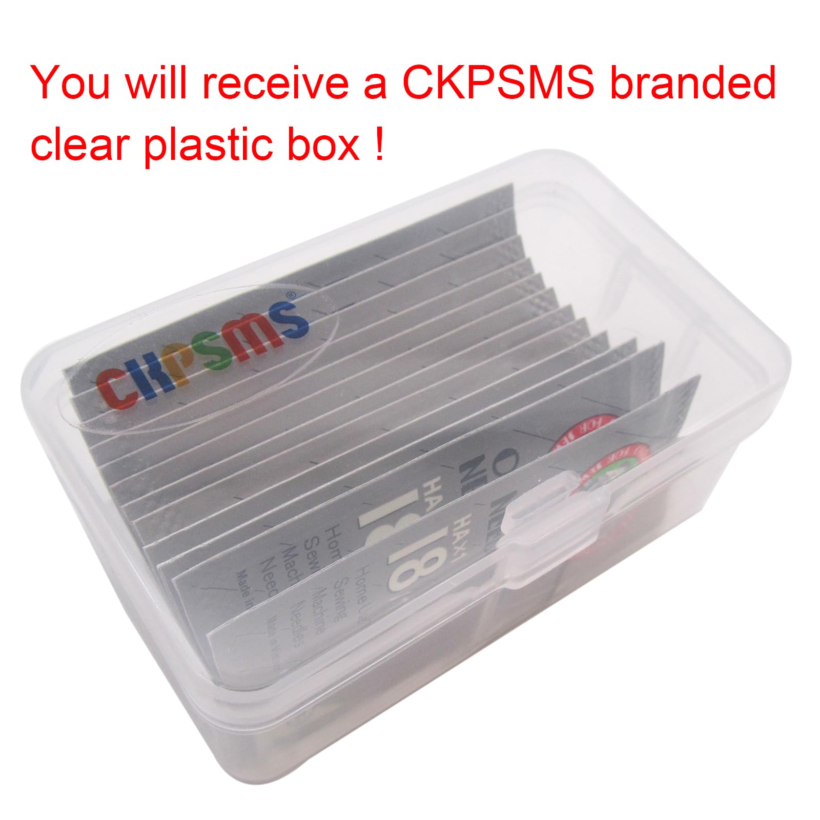 Organ Needle in CKPSMS Clear Plastic Box - Organ-HAX1 Sewing Needles Compatible with/Replacement for Singer Brand, Pfaff Brand, RICCAR Brand, Brother Brand (Organ-HAX1#9#11#12#14#16#18 60PCS)