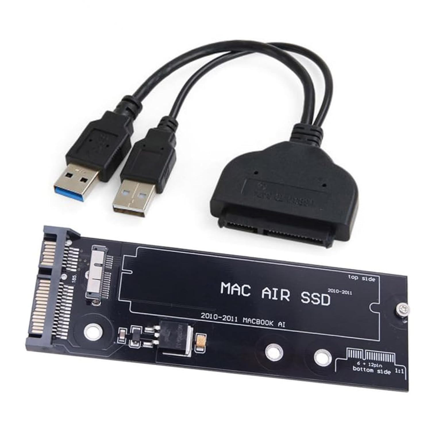 CY USB 3.0 to SATA 22Pin & 12+6Pin SSD PCB Disk Drive Cable Adappter Compatible with 2010 2011 MAC Air A1369 A1370 SSD