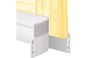 Zibian Door Draft Stopper,Door Sweep for Bottom of Door,Weather Stripping Door Seal Draft Guard Blocker Noise Cold Air Insulation Soundproofing for Exterior Interior Home Improvement(White, 39")