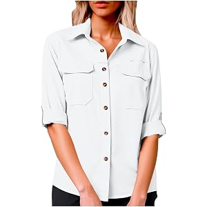 Women's UPF 50 Sun Protection Shirts Button Down Long Sleeve Shirts Fishing Outdoor Summer Shirt Hiking 2026 Tops