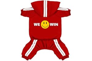 AOLOWEWIN Pet Outfit - Cute Dog Hoodie Sweater Tracksuit Winter Clothes Jumpsuit Pajamas 4-Legs Red for Puppy Small Medium Large Dogs Boy or Girl (Large)
