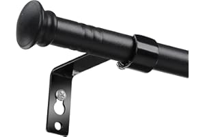 Matte Black Curtain Rods for Windows 28 to 48 Inch, 5/8 Inch Small Curtain Rod Set With Brackets Heavy Duty Window Curtain Ro