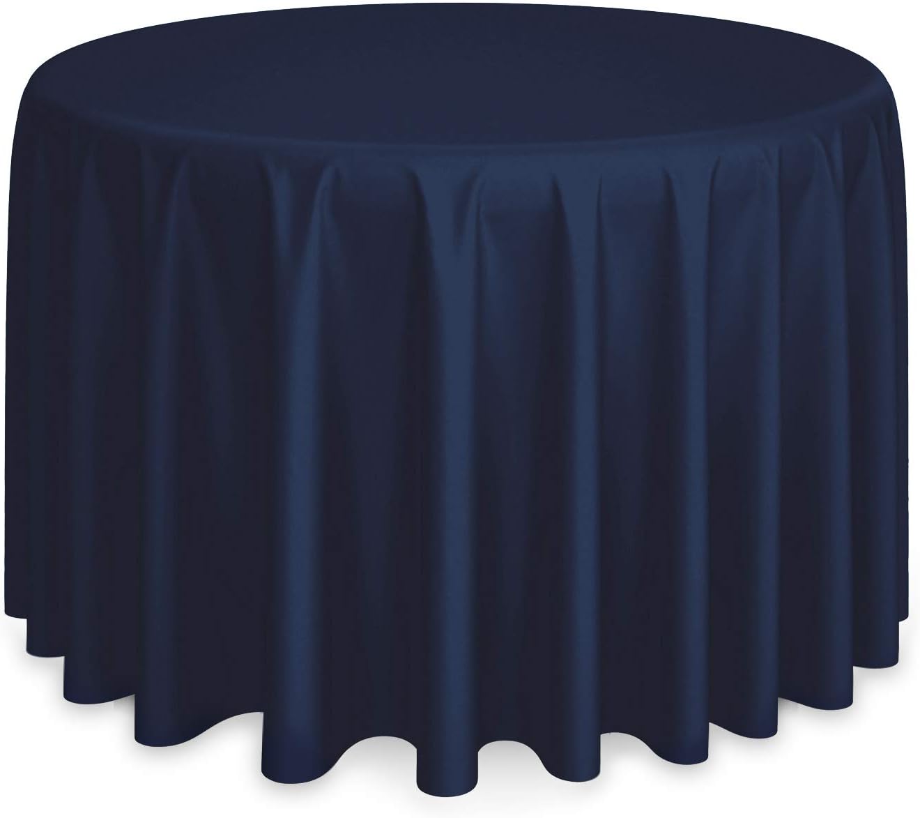 Best navy white table cloth 120 round