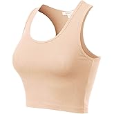 MixMatchy Women's Casual Basic Sports Crop Tank Tops Racerback Running Yoga Tanks Cotton Sleeveless Gym Shirts