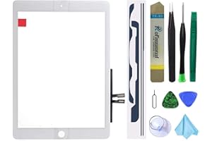 DEDYEL Dedia White Touch Screen Replacement Parts Digitizer Glass Assembly for iPad 6 6th Generation 2018 9.7inch (A1893 A1954) Without Home Button+Pre-Installed Adhesive +Professional Tool Kit