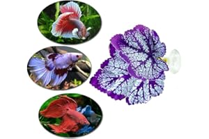 Artificial Aquatic Plant Leaf Decoration for Betta Fish Tank, Purple Ornamental Leaf, Aquarium Decor