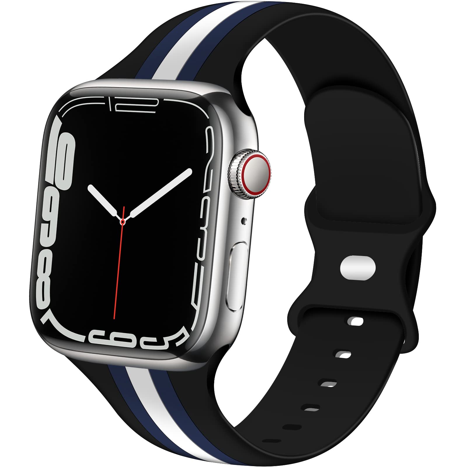 TopPerfekt Designer Sport Straps Compatible Apple Watch Straps 38mm 40mm 41mm Men Kids Women, Luxury Fashion Soft Silicone Wristband for iWatch Collection 8/7/6/5/4/3/2/1/SE/SE (2nd Gen) Ultra