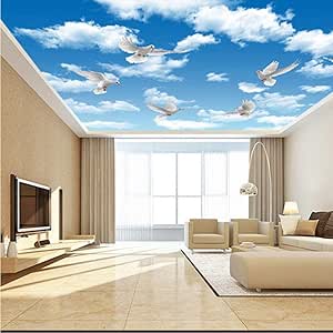Hyiiw Techo 3D Moderno Cielo Papel Pintado Decoración Para El Hogar