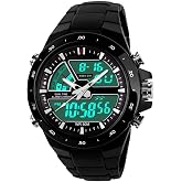 Zentavi Military Sports Watch for Men, Analog Digital with LED Stopwatch, Alarm, Backlight, and 50M Water Resistance, Tactical Army Style