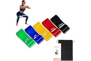 Exercise Bands, Resistance Bands Set with 5 Strength Levels for Home Workouts, Yoga & Physical Therapy, Includes Carry Bag & 