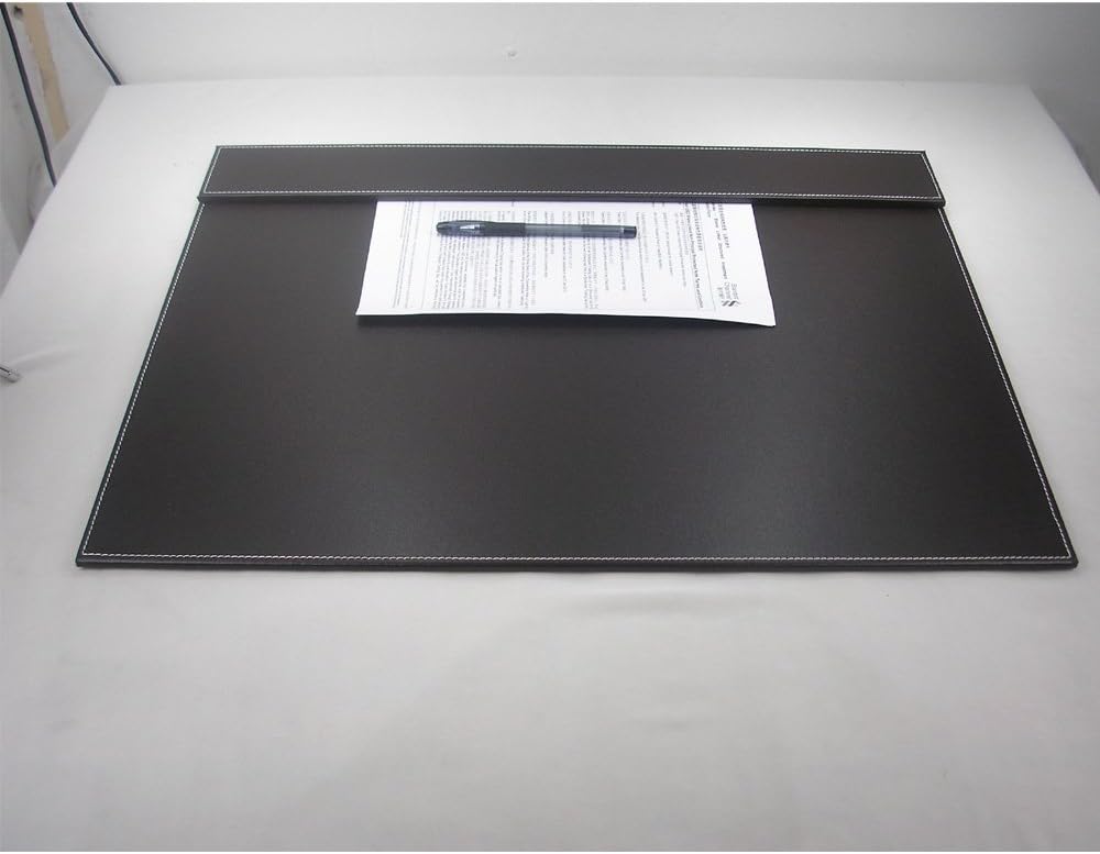KINGFOM 18''x14'' Leather Desk Pad & Blotter, A3 Protector Writing Mat with Paper Clip Brown : Office Products