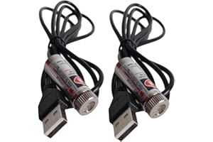 BEITESI Red line laser module, industrial laser module, adjustable focus, line length 39″USB connector diameter 12mm(line-2pack)