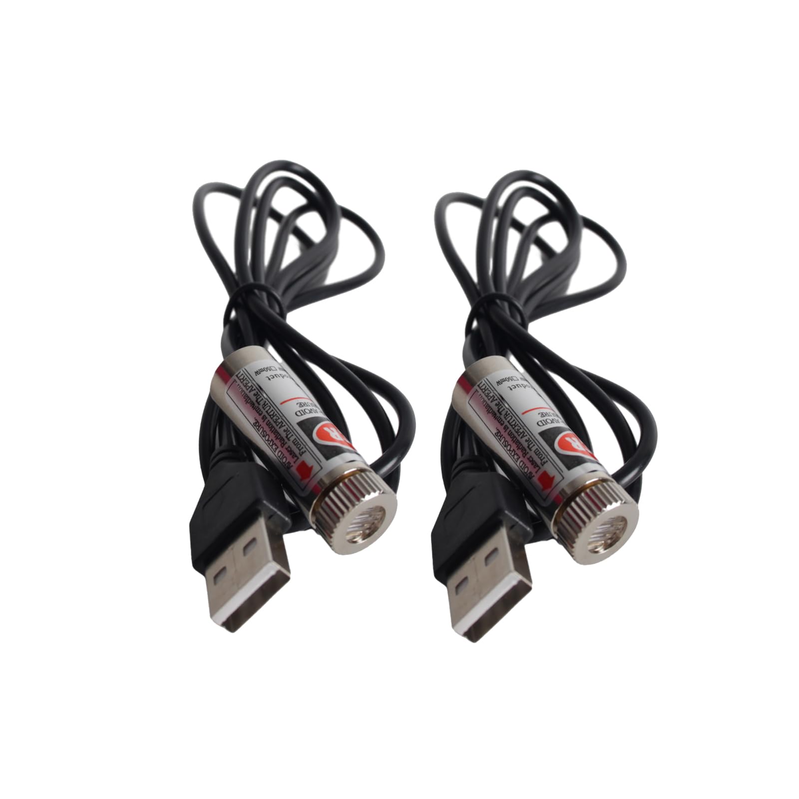 Red line Laser Module, Industrial Laser Module, Adjustable Focus, line Length 39″USB Connector Diameter 12mm(line-2pack)