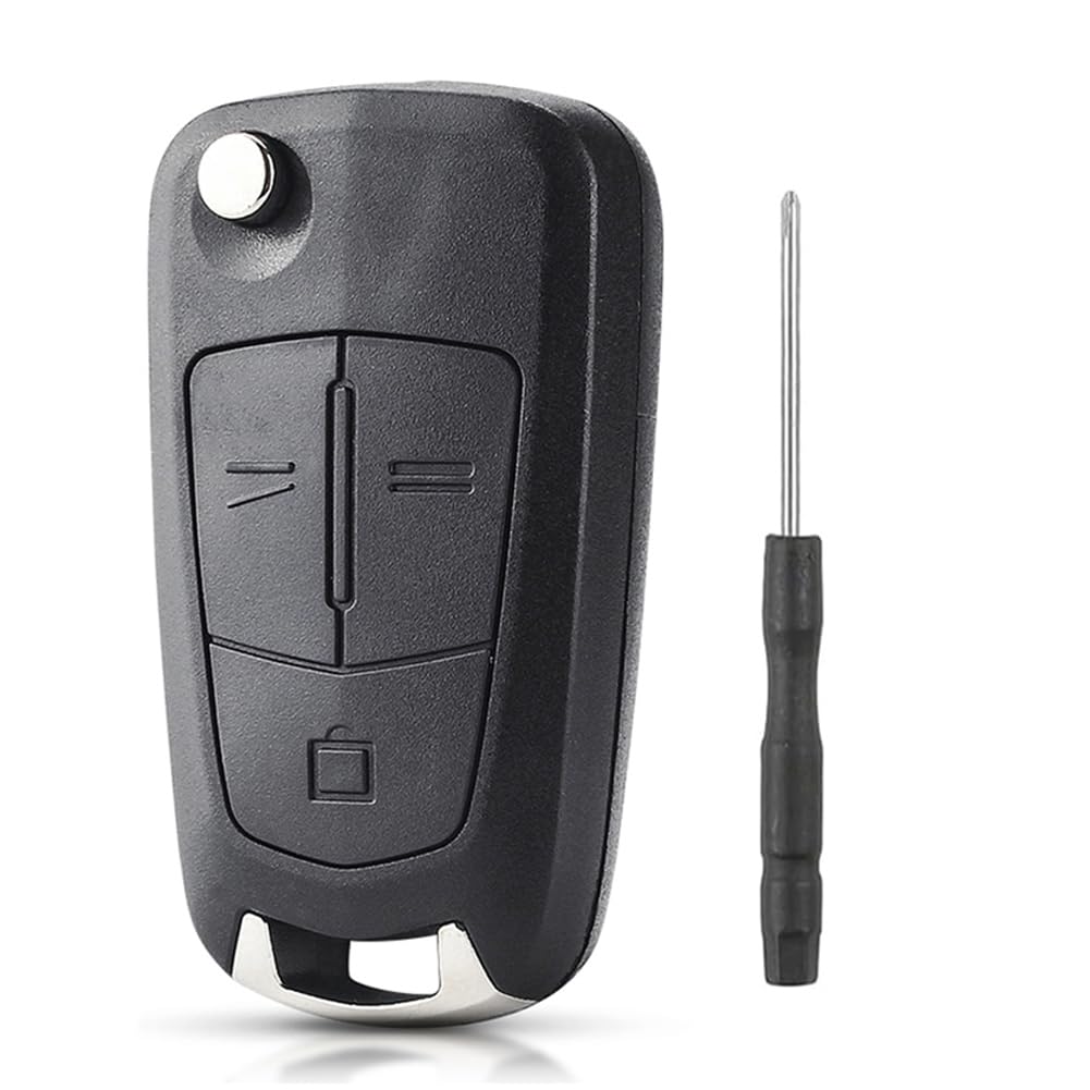 3 Buttons Key Fob Replacement For Vauxhall Corsa D Opel Astra Vectra Zafira Signum Meriva Key Cover ,Flip Folding Remote Key Case with Blank Key Blade