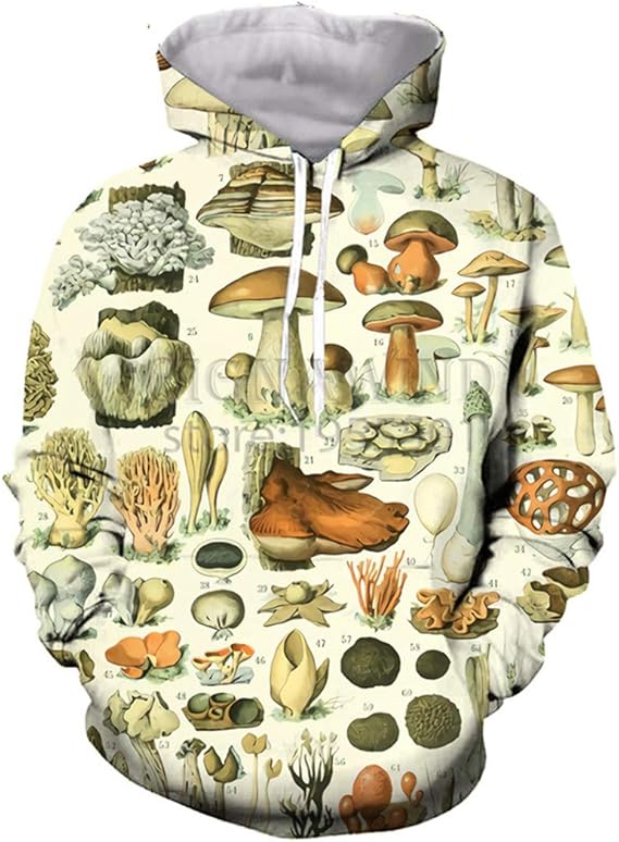 mushroom print hoodie