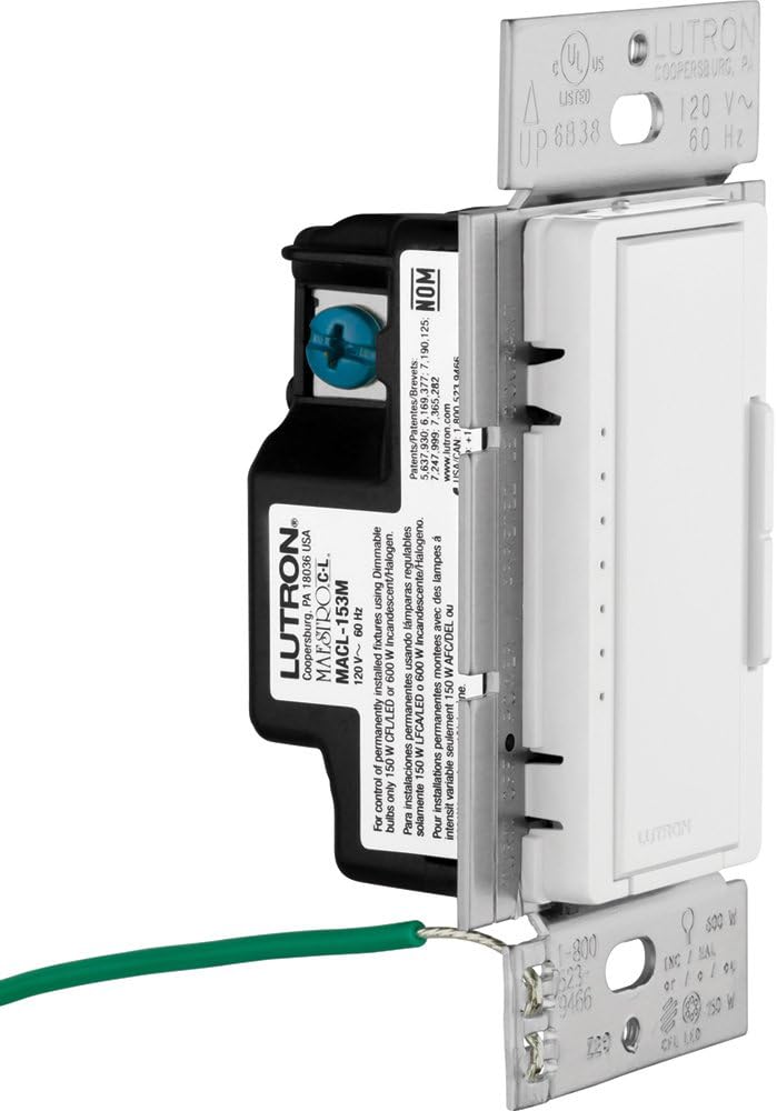 Lutron Maestro LED+ Digital Dimmer Kit for Dimmable LED, Halogen and Incandesent Bulbs | 150-Watt, Multi-Location | MACL-153M-RHW-WH | White - Wall Dimmer Switches - 