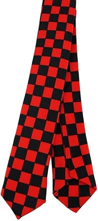 Amazon.com: Skinny Black and Red Checkered Tie: Clothing