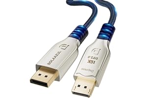 BolAAzuL 8K DisplayPort 2.0 Cable 3ft, 16K DP 2.0 (16K@60Hz 8K@120Hz 4K@240Hz 165Hz 144Hz GSync/FreeSync) Video/Monitor Cable UHBR20 Displayport to Display Port Enhanced Braided