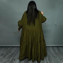 Women's Plus Size Dress Fall Long Sleeve Button