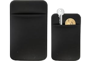 NICENEEDED 2 PCS Flat Thin Wallet Key Holder, Slim Stretchy Credit Card Holders Phone Wallet Stick on, Wallet Sticker for Bac