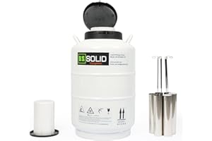 U.S. Solid 20L Cryogenic Liquid Nitrogen Dewar Tank for Semen Storage – Includes 6 Canisters, Carry Bag, 125mm Neck Diameter, Portable LN2 Tank for Biological Specimens