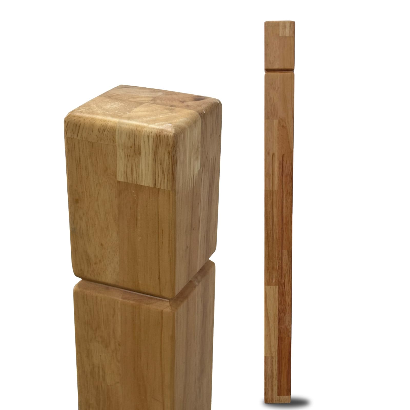 Photo 1 of 1 Pcs 3.5x48 Inch Solid Red Oak Square Newel Post with a Single Groove Notched Wood Balusters, Stair Railing Interior for Staircase Remodeling