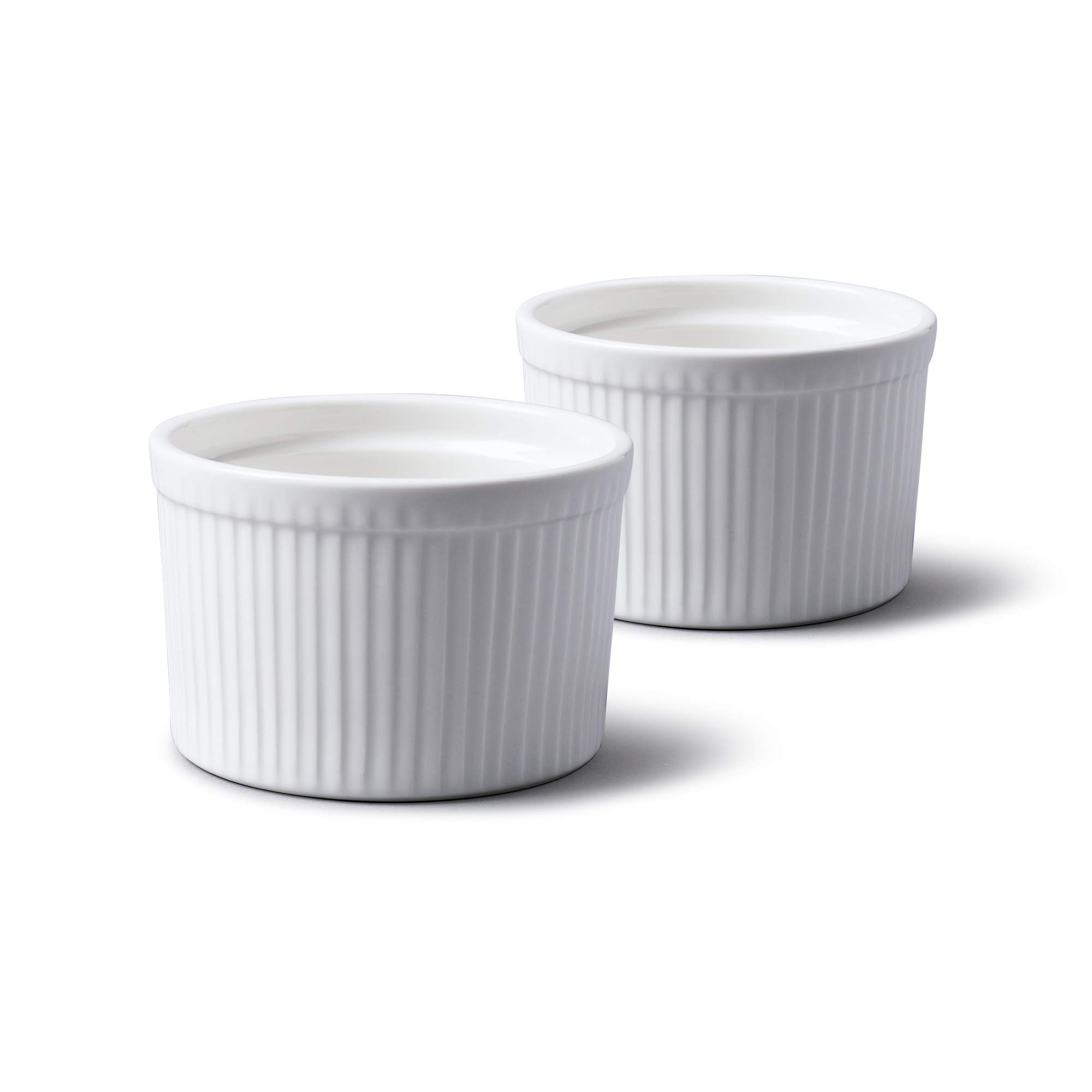 WM Bartleet & Sons 1750 TSET37 Set of 2 Traditional Porcelain Deep Ramekins 10cm Diameter– White