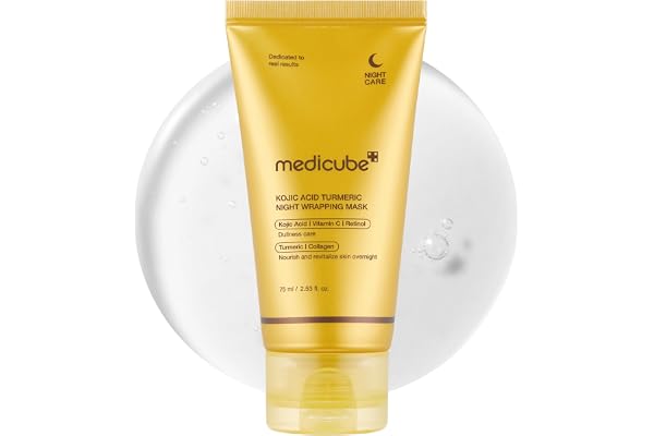 medicube Kojic Acid Turmeric Overnight Wrapping Peel Off Mask – Brightens & Defends Against Skin Stress for a Clear, Glowing