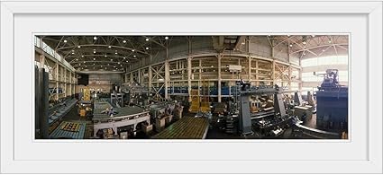 Amazon.com: GREATBIGCANVAS Interiors of a Warehouse White Framed Wall