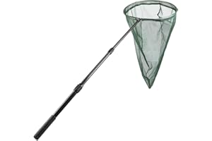 RESTCLOUD Professional Insect and Butterfly Net with 14" Stainless Ring, 26" Net Depth, Strong Aluminum Telescopic Handle Ext