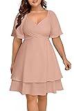 Women Plus Size Pink Dress Dusty Easter Summer 2025