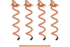 7Penn Spiral Ground Anchors - 10 Inch Tent Stakes Heavy Duty Ground Screw Anchor Twist Stakes, 4 Pack