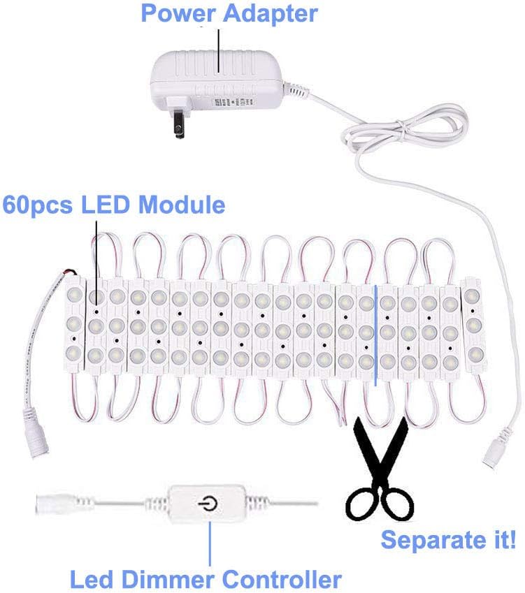 Led Vanity Mirror Lights, Hollywood Style Vanity Make Up Light, 10ft Ultra Bright White LED, Dimmable Touch Control Lights Strip, for Makeup Vanity Table & Bathroom Mirror, Mirror Not Included - - 