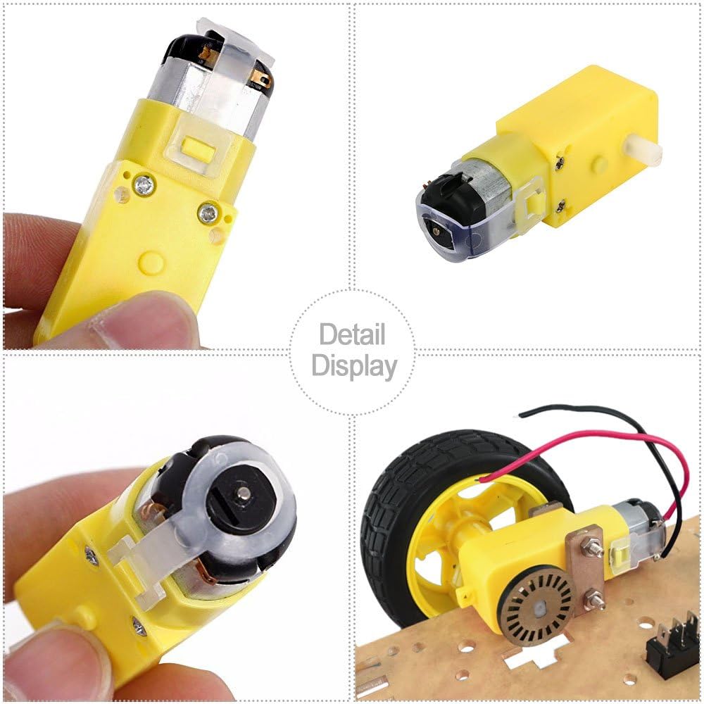 KEYESTUDIO DC Geared Motor DC Motor Wheel Kit Electric for Arduino ...