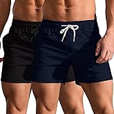 Oymyakon Men's 5 Inch Shorts Cotton Casual Shorts Summer Classic Fit Elastic Waist Workout Short with Pockets