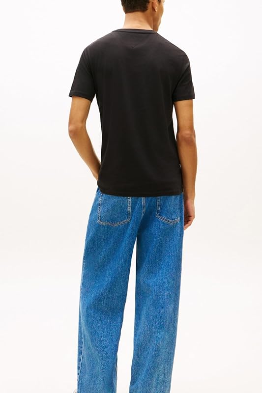 Tommy Jeans Homme Tjm Xslim Jersey Tee Dm0dm04411 T-shirt À Manches Courtes, Noir (Tommy Black), M EU