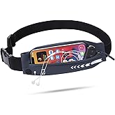 USHAKE Slim Running Belt for Women Men-Runners Phone Holder Fanny Pack, Adjustable, Bounce Free Waist Pouch bag for Workout, Money Belt, Run Gear Accessories Dark Grey