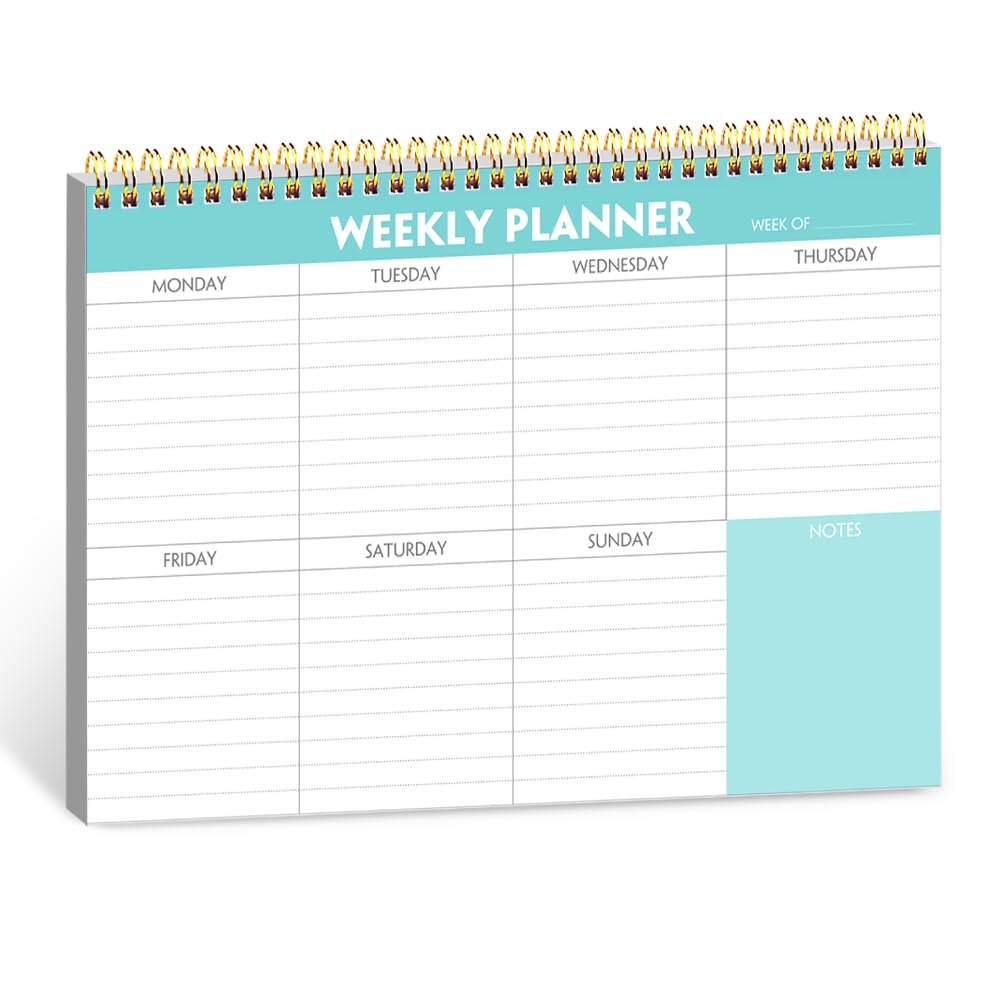 Getvow Weekly Planner Notepad - 7" x 10" Weekly Pad Organizers Habit Tracker Journal for Man & Women, 52 Sheets, 100gsm Paper, Undated Weekly To Do List Notepad with Your Life, Teal — image 1