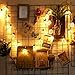 Elfeland Pineapple String Lights, 20 LED 7.2FT Fairy String Lights Battery Powered for Home Wedding Party Bedroom Birthday Decoration (Warm White)