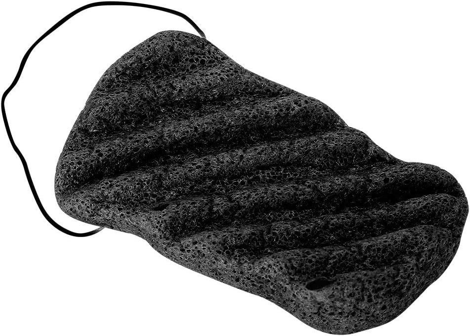 Konjac Sponge Set, Natural Long Wave Body Sponge for Deep Cleansing Skin Care Big Size Facial & Body Wash Sponge (Black - Image 4
